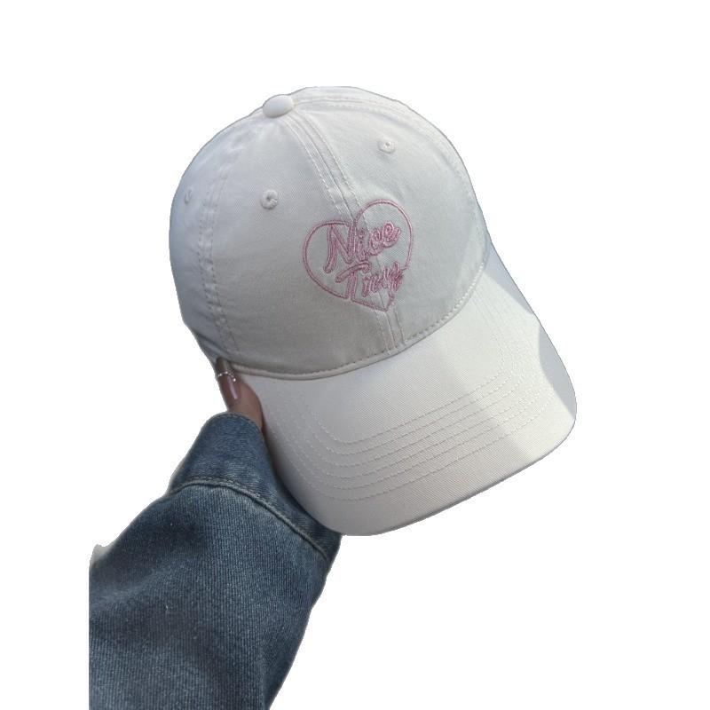 Classic Black Hat Heart Baseball Cap Male Alphabet Embroidered Cap Children'S Face Small Trendy Brand