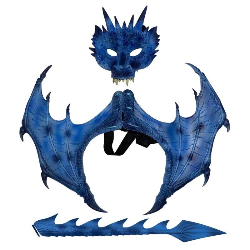 Three-Piece Dragon Cosplay Props Wing And Tail Children's Halloween Costume Party Decorations Set