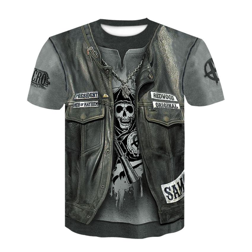 Новая мотоциклетная футболка с 3d черепом для мужчин и женщин, модная футболка в стиле хип-хоп, уличная пуловер, футболка Camisetas Hombre, футболки