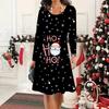Женское новое повседневное платье с круглым вырезом на осень и зиму 2025 года, 3D рождественский узор, идеальный подарок на Хэллоуин и Рождество