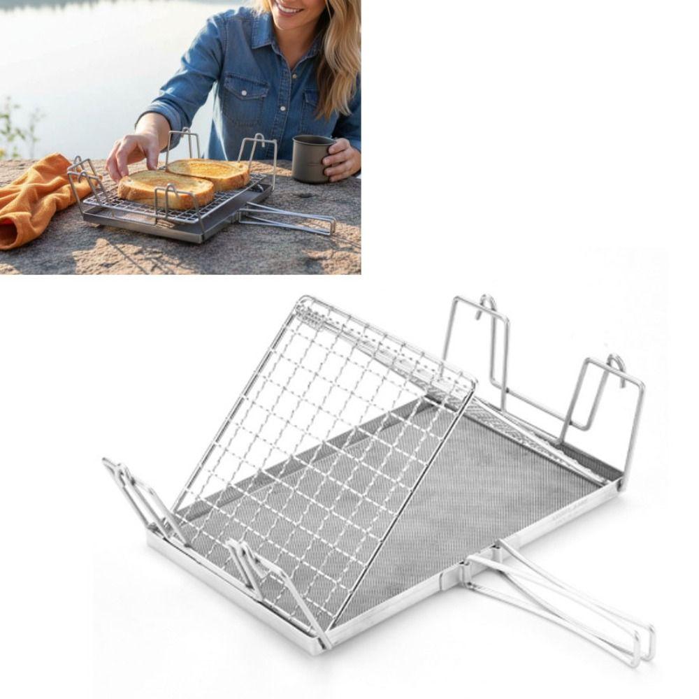 With Handle Toaster Rack Foldable Outdoor Toaster Durable Camping Stove Toaster  Camping