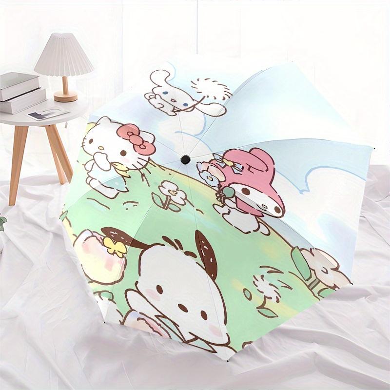 1pc Hello Kitty,My Melody Automatic Umbrella-Foldable, Durable 8-Bone Design, Compact and Stylish, Great for Camping, Halloween, Christmas,