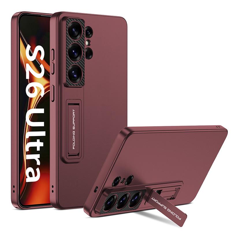 Тонкий чехол-подставка Samsung S26 - Защитная крышка однотонного цвета