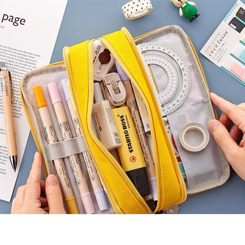 Пенал большой емкости, милый студенческий пенал, многофункциональная сумка для ручек для девочек