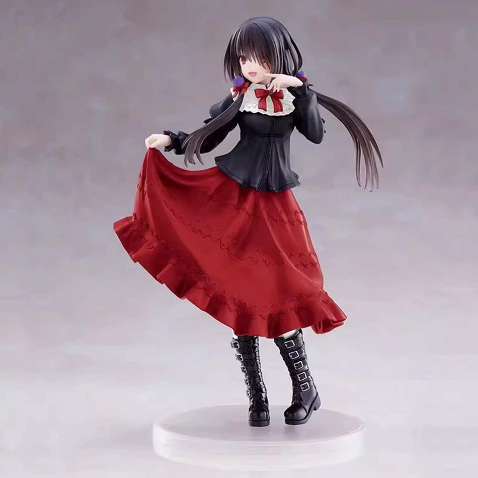 Горячая Фигурка Аниме Date A Live Токисаки Куруми Милая Девушка Модель Игрушка ПВХ Красное Платье Наряжаться Стоящая Модель Модель Машины Украшения Игрушки