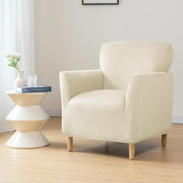 Cover For Small Armchair S, Velvet, Cream