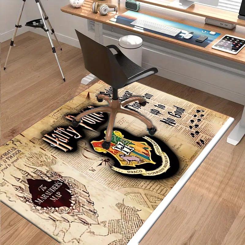 1pc Office Carpet Chair Mats Harry Potter Marauder's Map Hogwarts Crest Perfect for Office Chairs, Living Rooms, Or Bedrooms,Polyester Carpet.HDT198