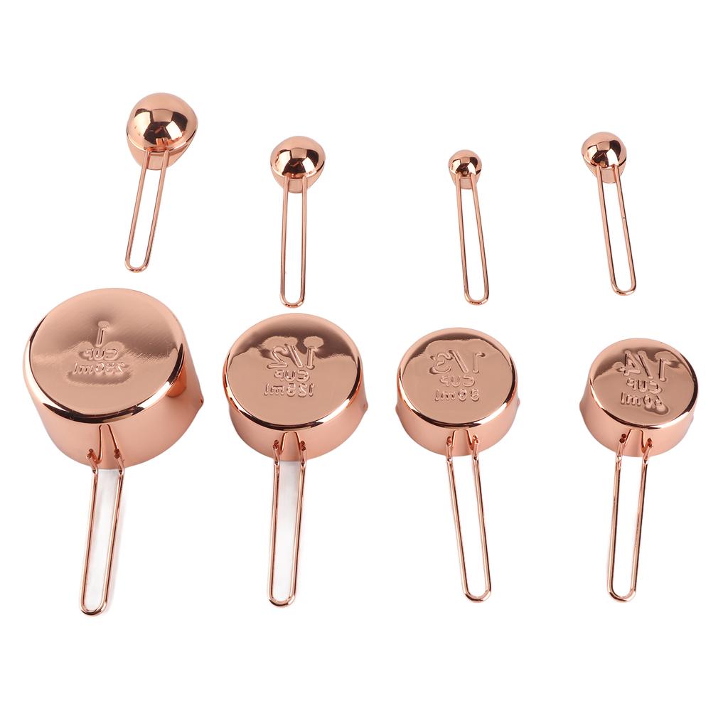 8Pcs Stainless Steel Measuring Cup Spoon Set with Scales Home Kitchen Baking Accessory