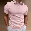 Men's Short Sleeve Threaded Collar POLO Shirt Pink White Black Blue Summer Tops