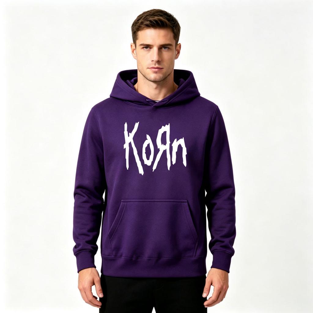 Men's Casual Long Sleeve Pullover Hoodie, Stylish Text Printed Loose Fit Sweatshirt for Daily Wear