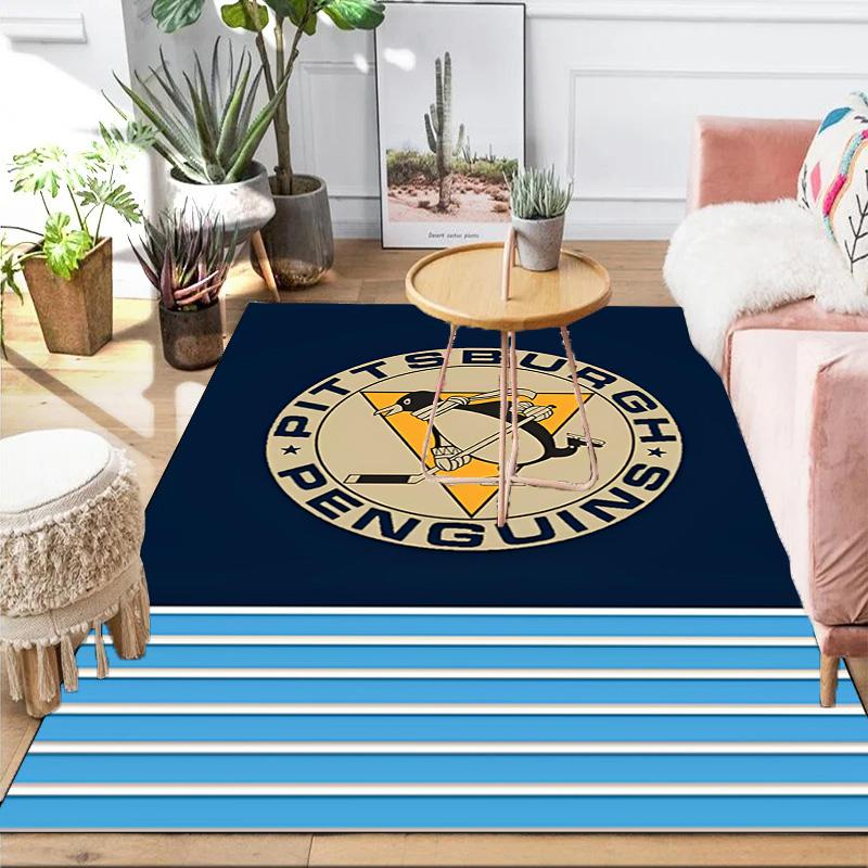Penguins Hockey Jersey Area Rug Suitable for Indoor And Outdoor,Carpets for Kitchens, Homes, Offices, Living Rooms,Home Decor,Christmas Gift