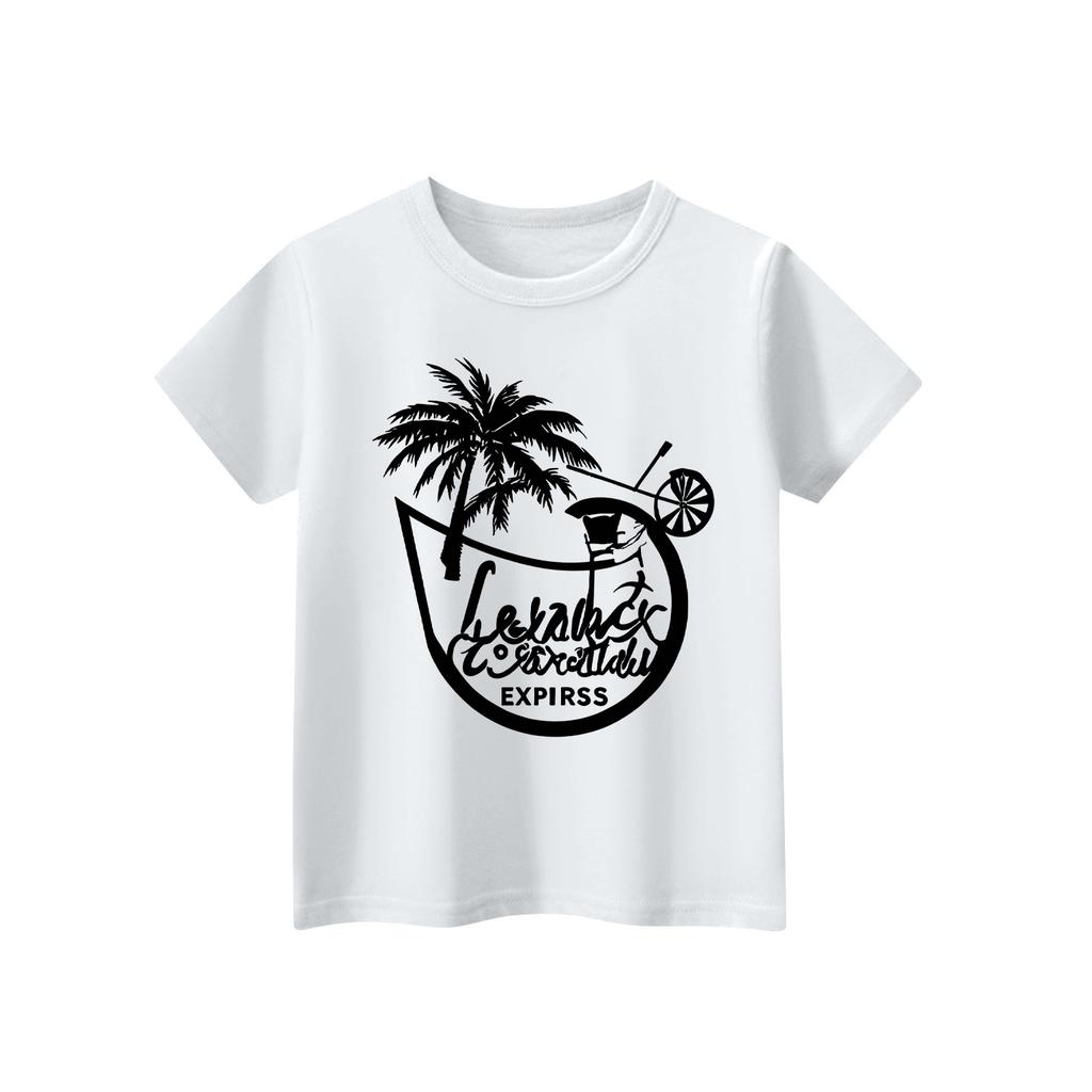 Детская футболка с коротким рукавом и принтом животных, повседневный топ