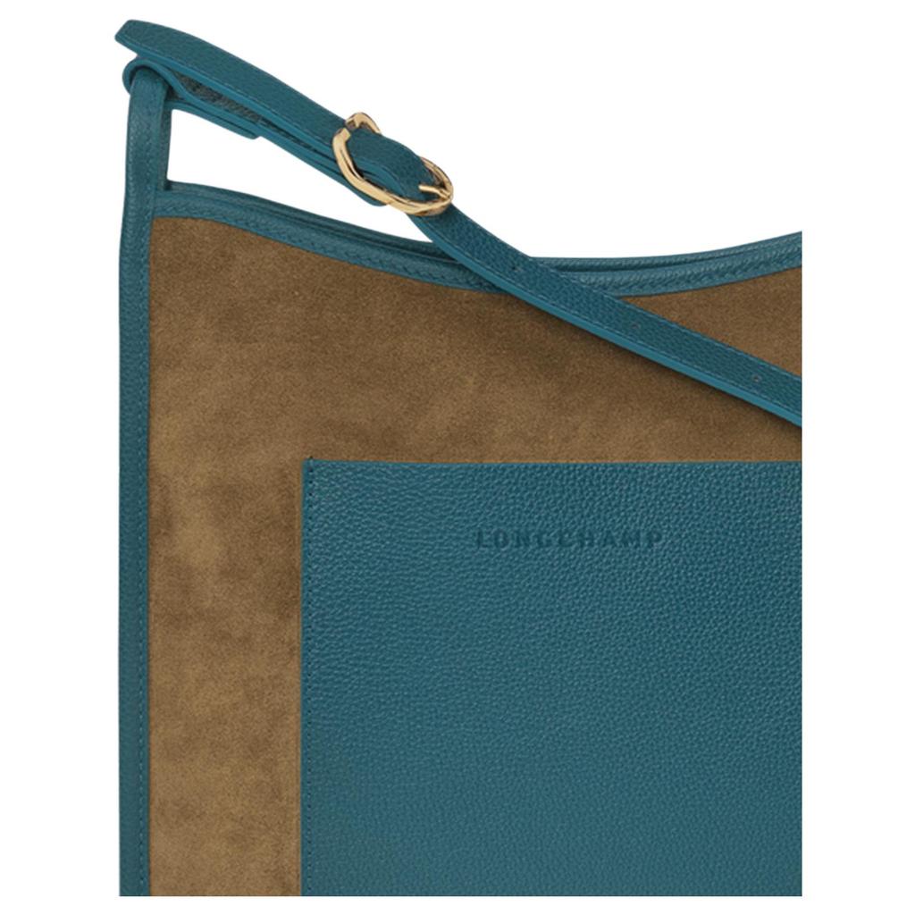 Longchamp Le Foulonné 27 Letter Logo Adjustable Shoulder Strap Velvet Calfskin Shoulder Crossbody Bag Large Women bags Blue Khaki 10140HAT292