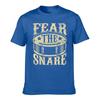 Unisexs Cotton Tshirt Fear The Snare Drum Graphic Vintage Style Casual Tee For Drummers Music Lovers