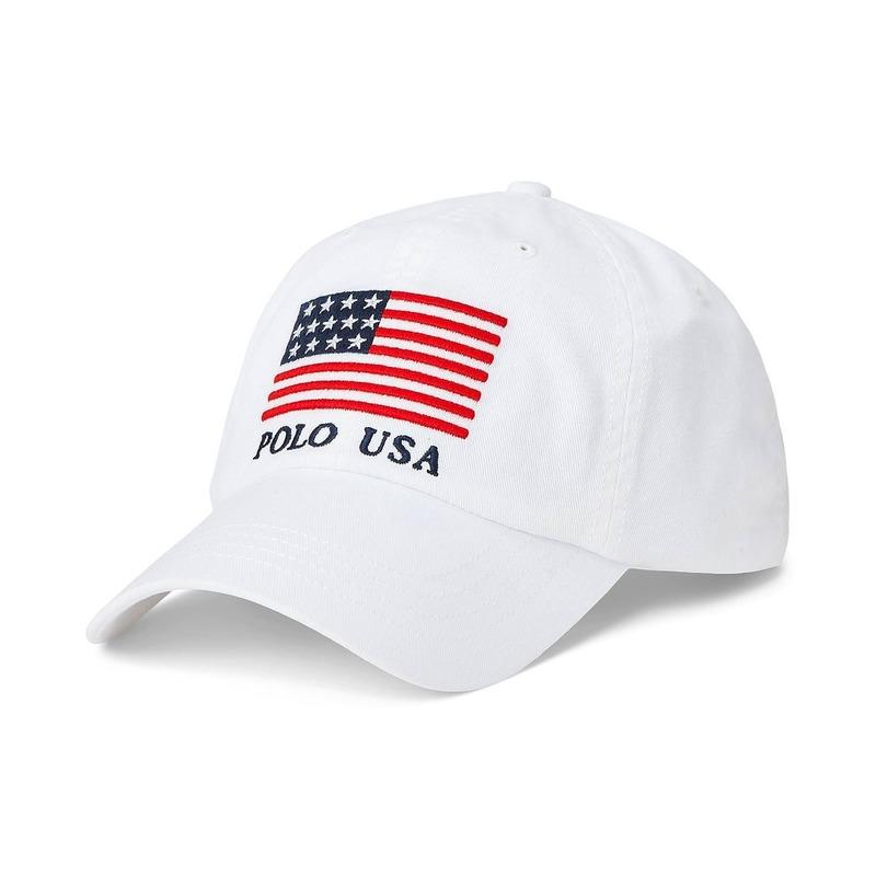 Polo Ralph Lauren flag decorative pattern cotton peaked cap women's multicolor White F