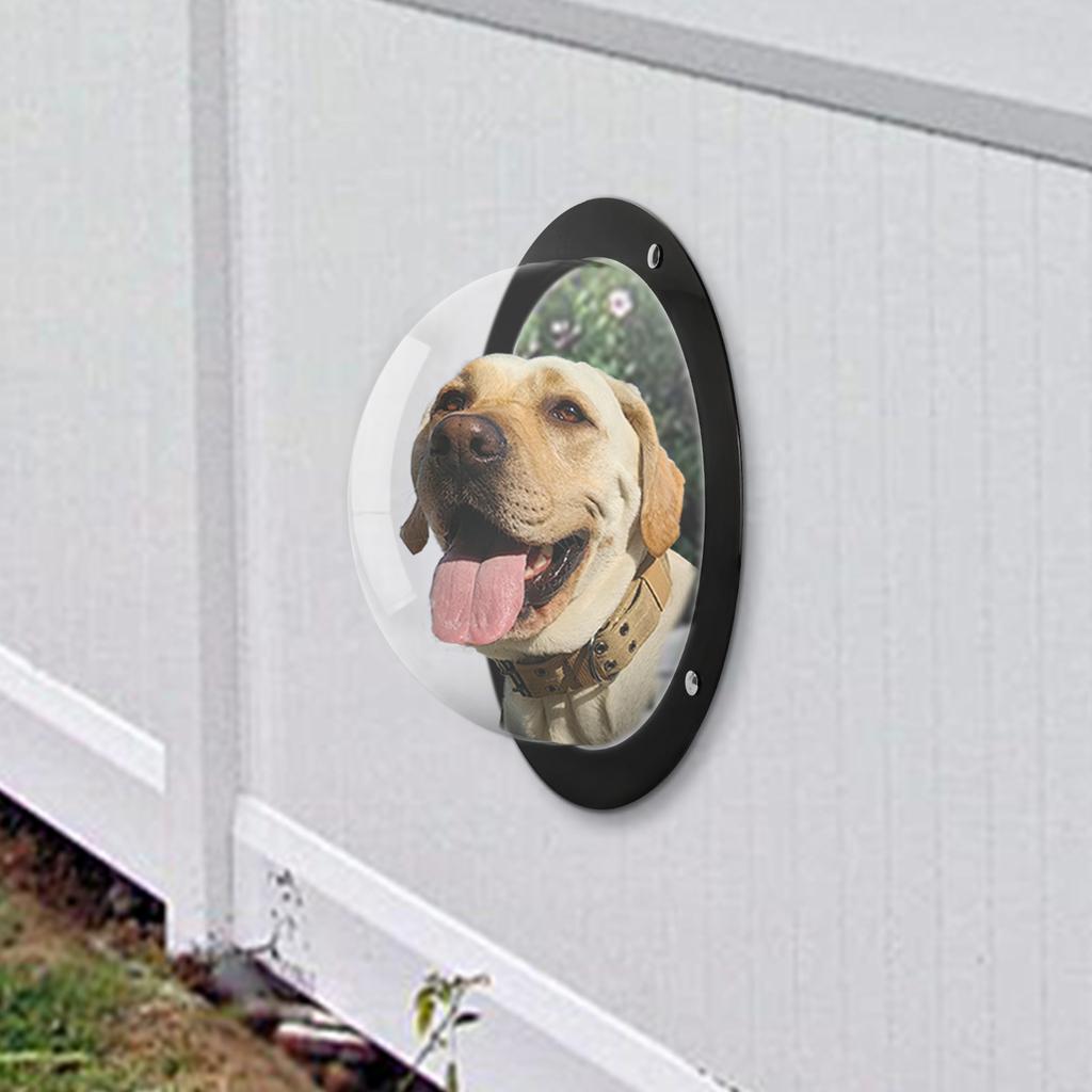 Dog Window for Fence Acrylic Clear View Dome Bubble Window - Dog Dome Window Cat Pets Dome Safe Ventilation Hole Pet Peek Window