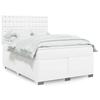 Maison Exclusive - Sommier à lattes de lit avec matelas Blanc 160x200cm Similicuir