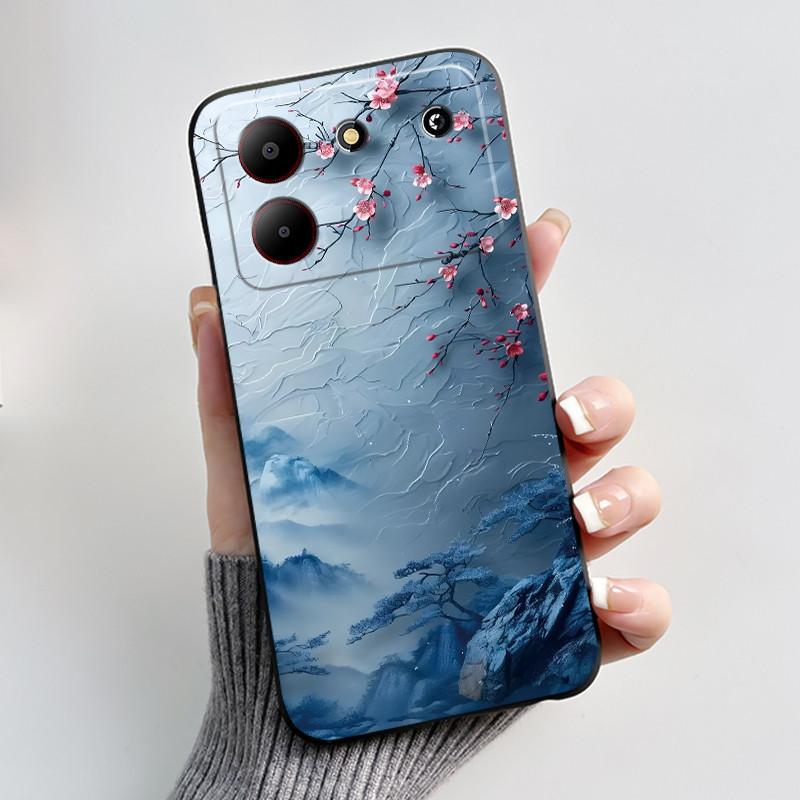 Милый мультяшный чехол для ZTE Blade A54 Fundas Capa Печатный корпус Защитная крышка Мягкий силикон Черный корпус Coque