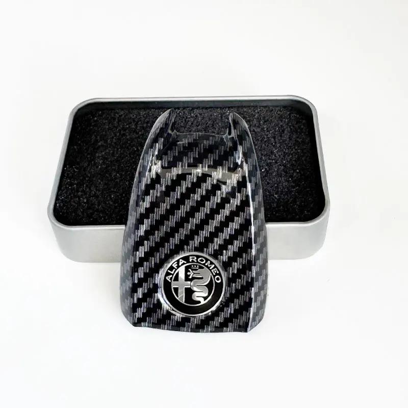 Car Logo Key Cover Replacement Key Case For Alfa Romeo Giulietta Giulia Mito Stelvio Tonale Carbon Fiber Style zj9
