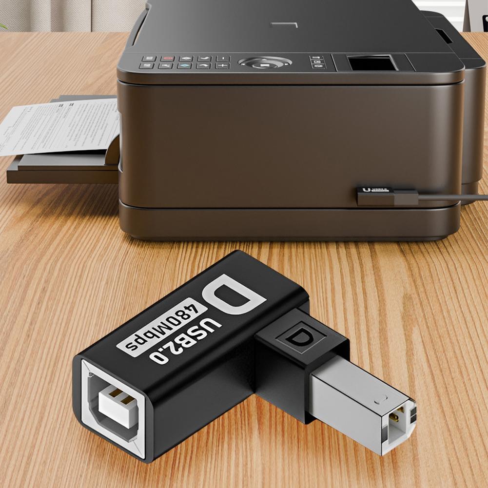2-5PCS USB 2.0 Type B Printer Adapter 90 Degree USB B Adapter 480Mbps Extension Adapter Male To Female for Printer Scanner