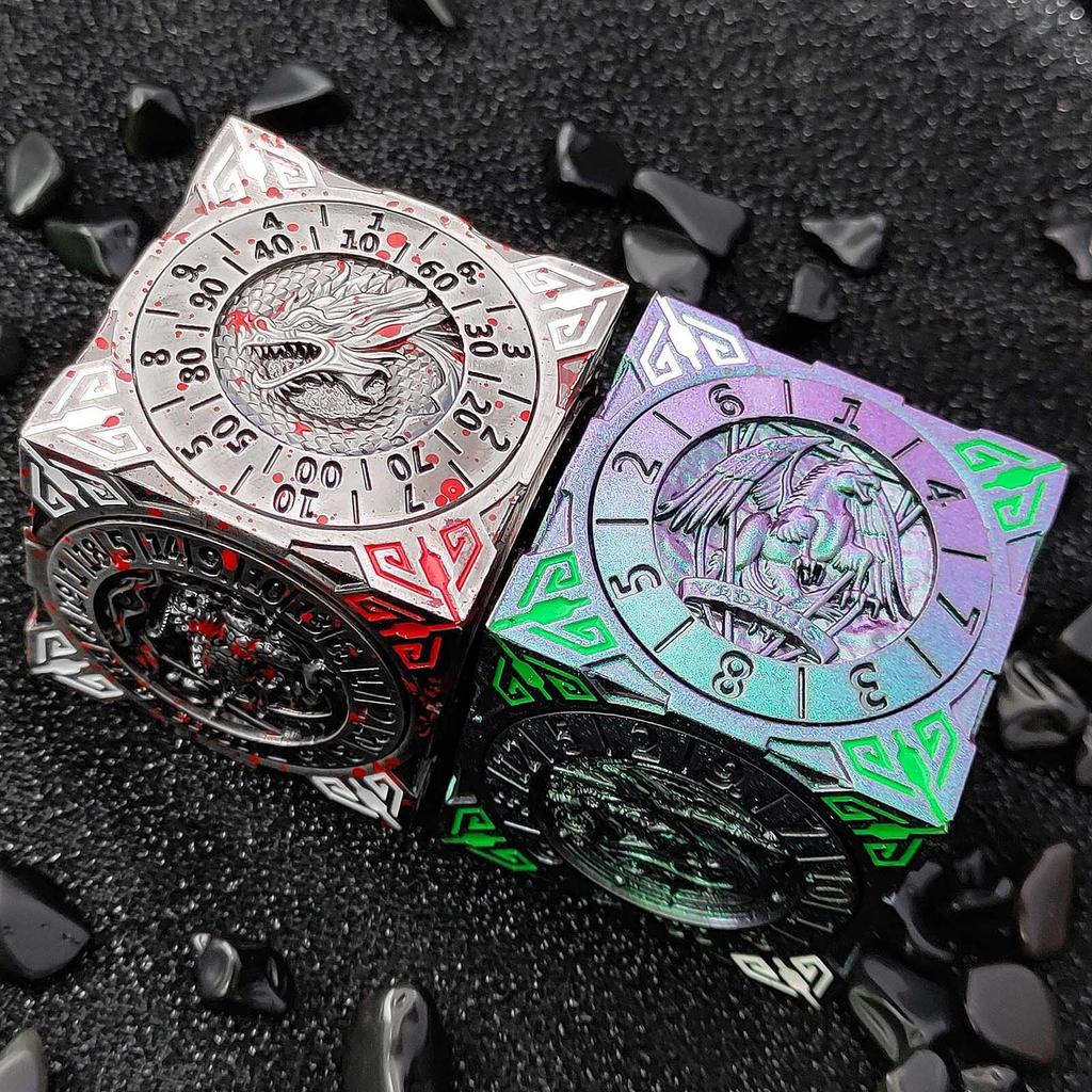 7-в-1 шестигранные вращающиеся игральные кости DND для ролевой игры Dungeon And Dragon, игральные кости D4, D6, D8, D12, D20, D10/% с многогранным колесом