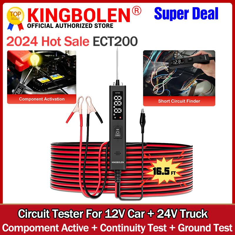 KINGBOLEN ECT200 Car Circuit Tester Power Probe 12V 24V Automotive Diagnostic Tool Electric Voltage Integrated Power Scanner Code Readers 4