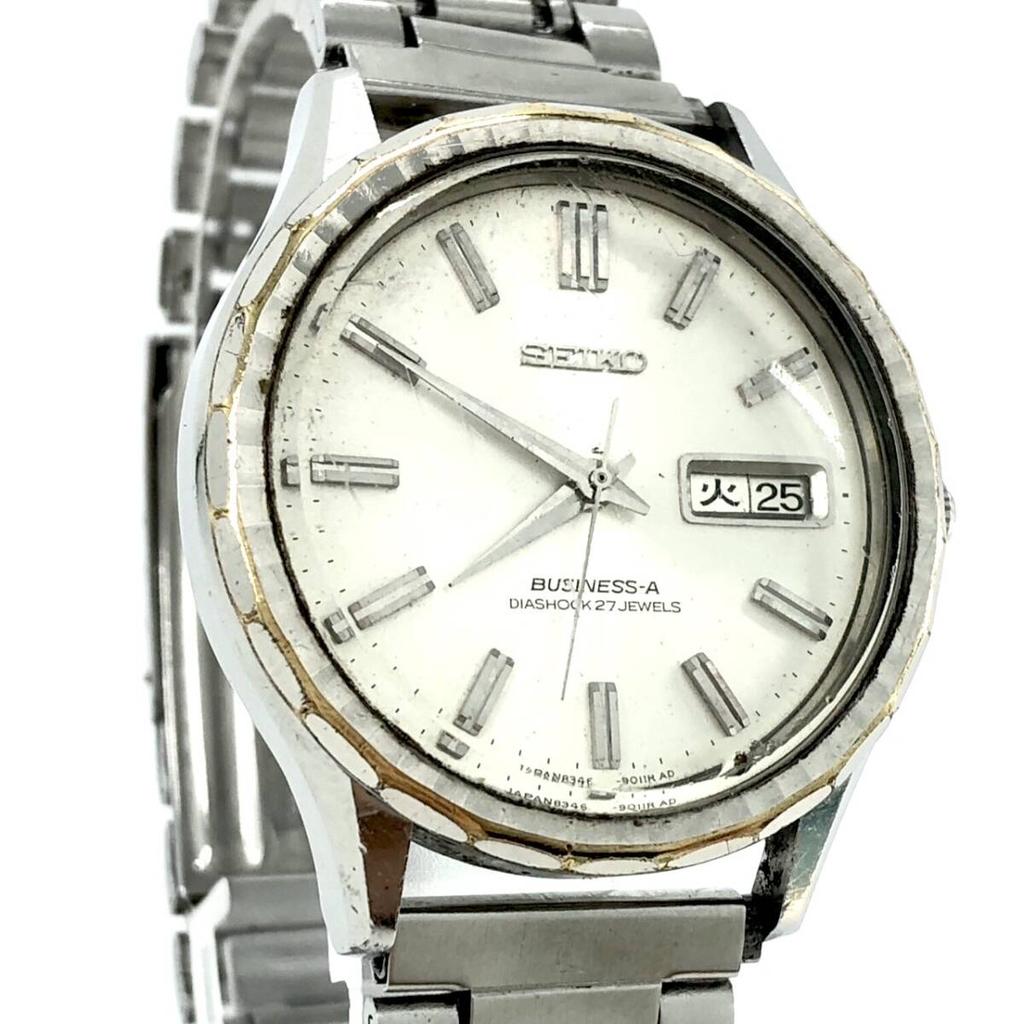 SEIKO automatic winding 1967 model Diashock 27 jewels silver dial watch BUSINESS-A 8346-9010 day-date men's