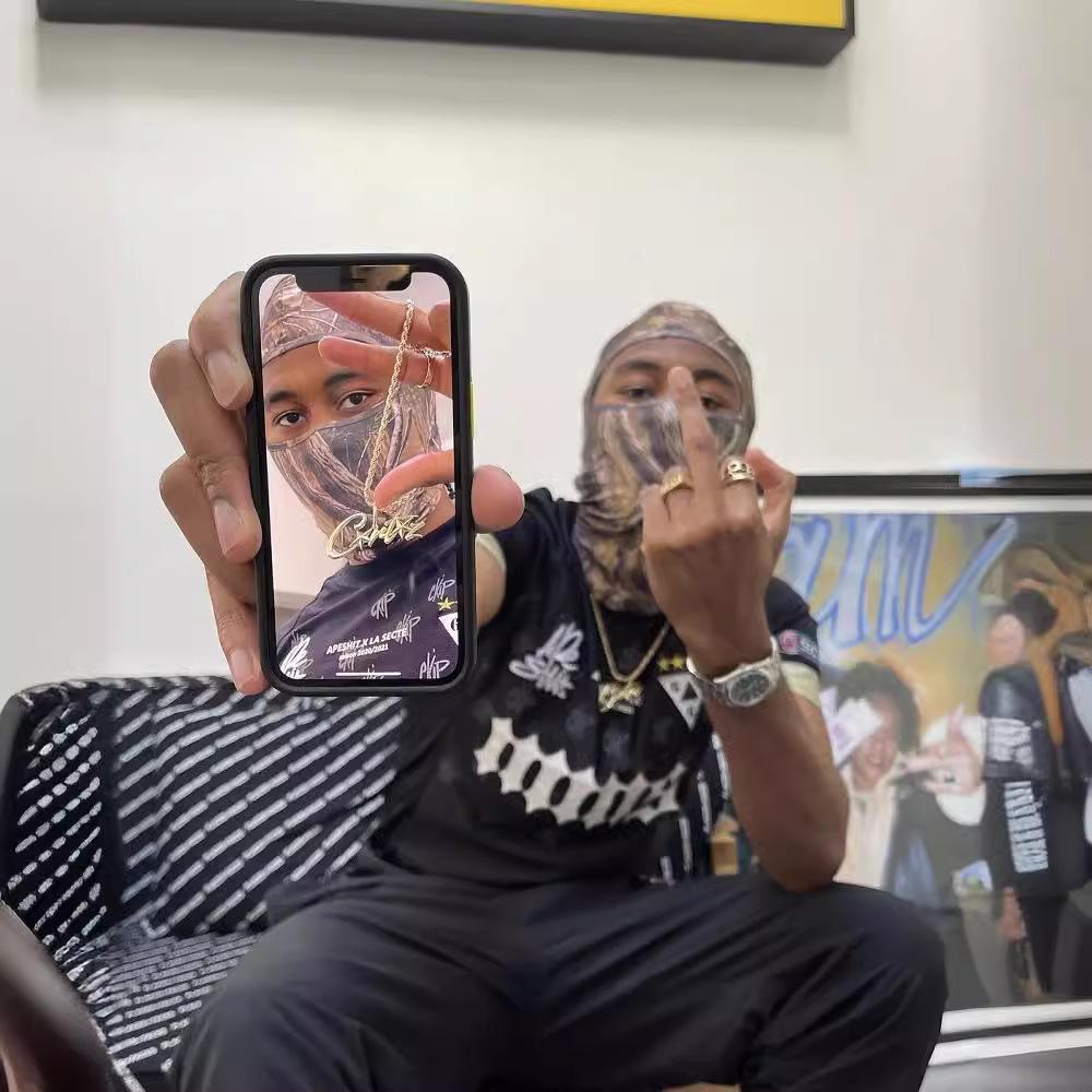 Футболка из джерси с вышивкой Apeshit Hip-Hop Street Fashion