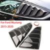 For Ford Mustang 2015- Car Rear Louver Window Side Shutter Cover Trim Sticker Vent Scoop ABS Carbon Fiber Black Accessories