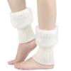 Winter Womens Ladies Knitted Boot Cuffs Fur Knit Toppers Boot Socks Leg Warmers