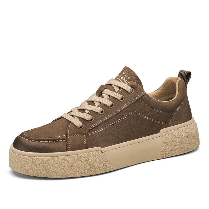 Four Seasons Student Japanese Harajuku Sports Casual Shoes Fashion Tooling Board Shoes Lace-up Leather Men Shoes