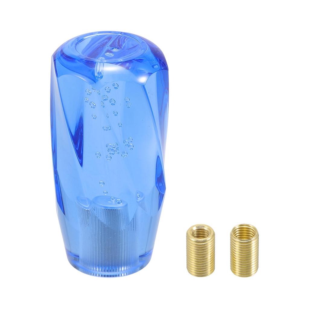A ABSOPRO Universal Shift Knob 10cm Stick Shifter Lever Knob with 2 Adapters for Auto and Manual Vehicles Acrylic Blue