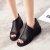 Summer New Women's Shoes Leather Shoes Fish Mouth Personality Heel Shoes Solid Color Trend Light Mouth Single Shoes