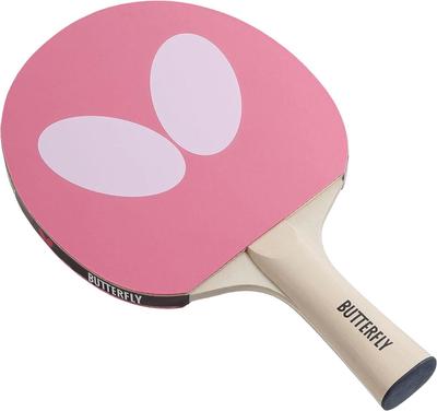 Ракетка для настольного тенниса Butterfly для начинающих и досуга с логотипом Butterfly Включает 2 77360 Использовать, Ракетка, Мячи, Розовый,