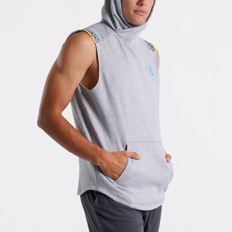 Under Armour Карри Флисовая повседневная тренировочная спортивная беговая толстовка без рукавов для мужчин серая 1366637-011