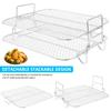 Air Fryer Rack Stainless Steel Grill Dehydrator Racks Air Fryer Stacking Steamer Roasting Rack Kitchen Accessories Cooking Tools