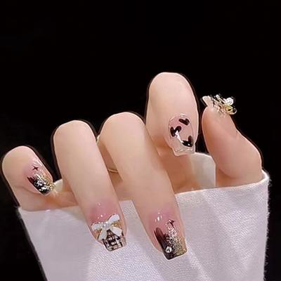 24 шт. бриллиантов Xiaoxiangfeng французский темперамент белый, черный и золотой бабочка простая черная любовь сладкая и крутая девушка-специя продвинутое чувство