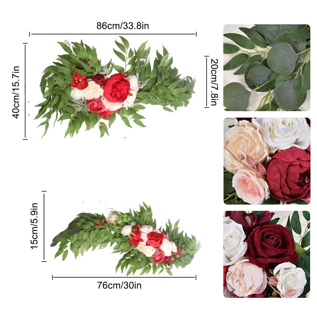 Свадебная арка цветы красная шелковая ткань яркий цвет широко используемый искусственный цветок гирлянда