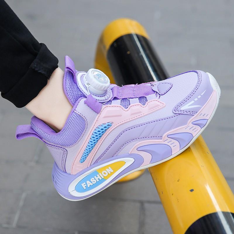 Youth style shoes Kids Breathable Mesh Running Shoes With Rotating Buckle Boys Girls Lightweight Outdoor Indoor Sport Sneakers