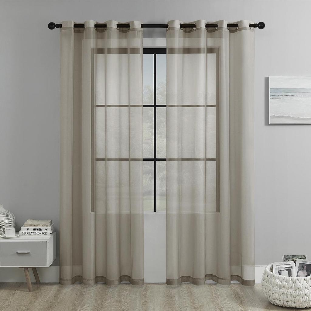 Однотонная перфорированная тюлевая занавеска из трилена, полузатемняющая, для гостиной или балкона