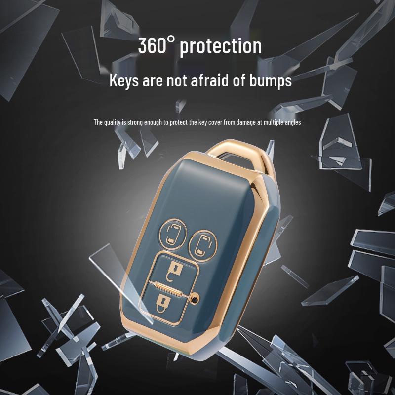 Мягкий резиновый чехол для ключа с золотой окантовкой для Suzuki Jimny