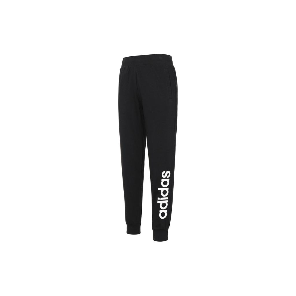 Adidas Neo Solid Color Logo Pattern Pocket Cuffed Knit Sports Pants Women Pants Black GP7125