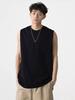 Summer Men's Sleeveless Tank Top Crew Neck Basketball Fitness Training Vest Solid Loose Breathable Quick-Dry Athletic Shirt