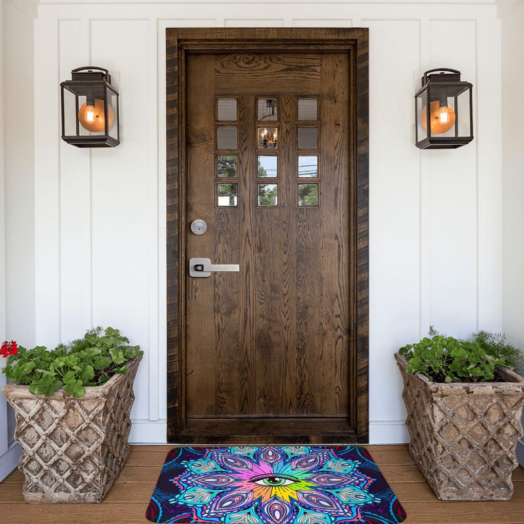 Stylish Eye Mandala Art Doormat, Suitable for Machine Washing, Perfect for Bathrooms, Bedrooms, Living Rooms, And Entrances