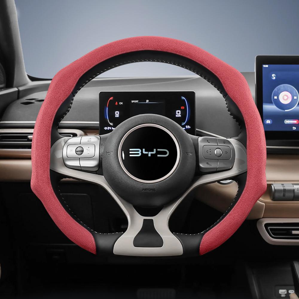 Подходит для Byd Advanced Замшевая Накладка на Руль Защелкивающаяся Противоскользящая и Прочная Song Yuan Plus Max Tang Han Atto 3 Seal Dolphin Seagull Se