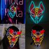 Led Light Up Fox Mask Glowing Animal Masks Wolf Mask Luminous Halloween Cosplay Costume For Man Women Nightclub Party Props