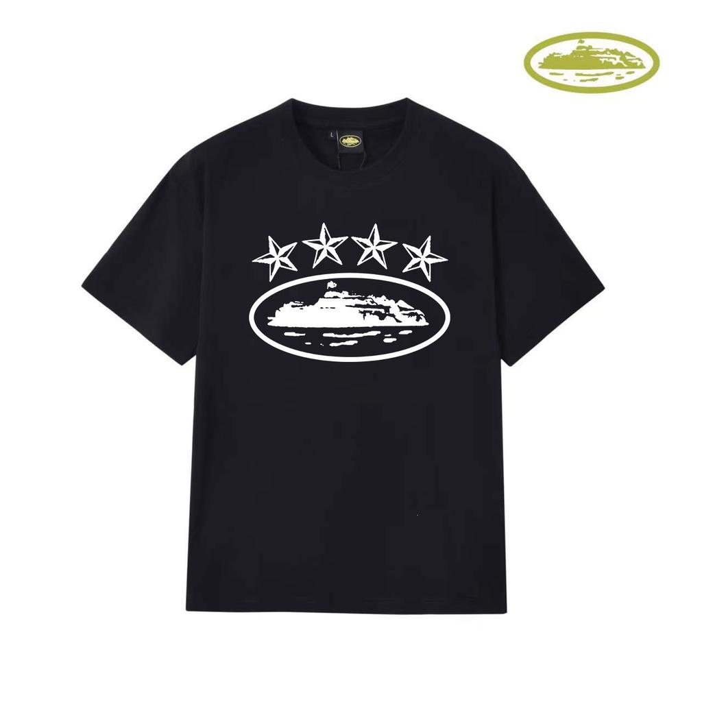 American trendy brand Corteiz Alcatraz cruise ship print loose leisure sports couple short-sleeved T-shirt
