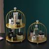 Cage Shape Makeup Organizer Large Capacity Hollow Decorative Elegant Glossy Cosmetic Holder Household Supplies