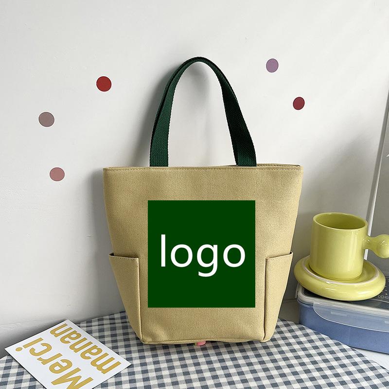 Женская сумка Хозяйственная сумка с мультяшным принтом Сумка-ведро из парусины Модная маленькая квадратная сумка для бенто Сумка для рук