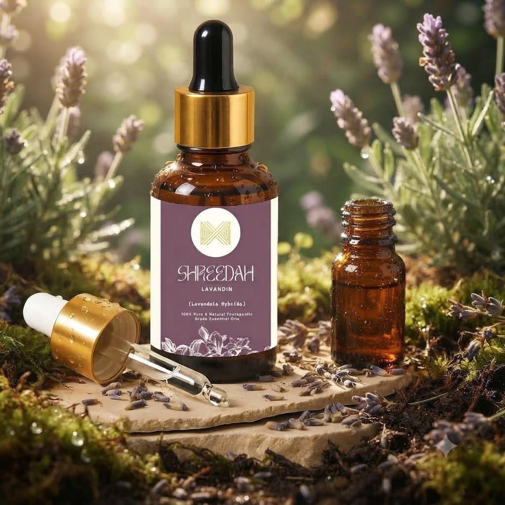 Shreedah Lavandin Essential Oil (Lavandula × Intermedia) 15ml | 100% Pure & Natural | Fresh Herbal Aroma for Aromatherapy, Diffuser & Skin Care